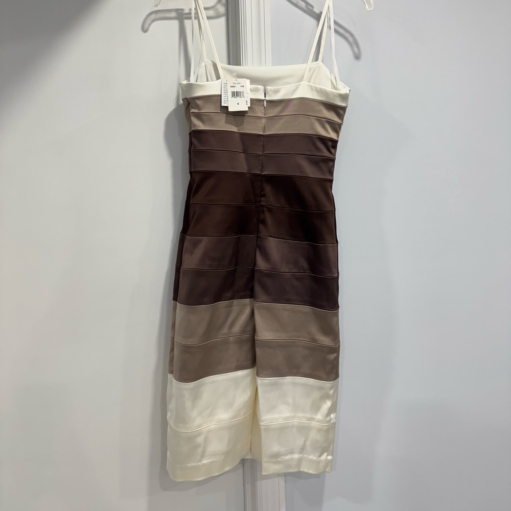 Xscape by Joanna Chen Brown and White Strappy Dress - Picture 2 of 3